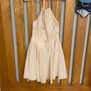 Light Pink Chiffon Halter Backless Skater Mini Dress